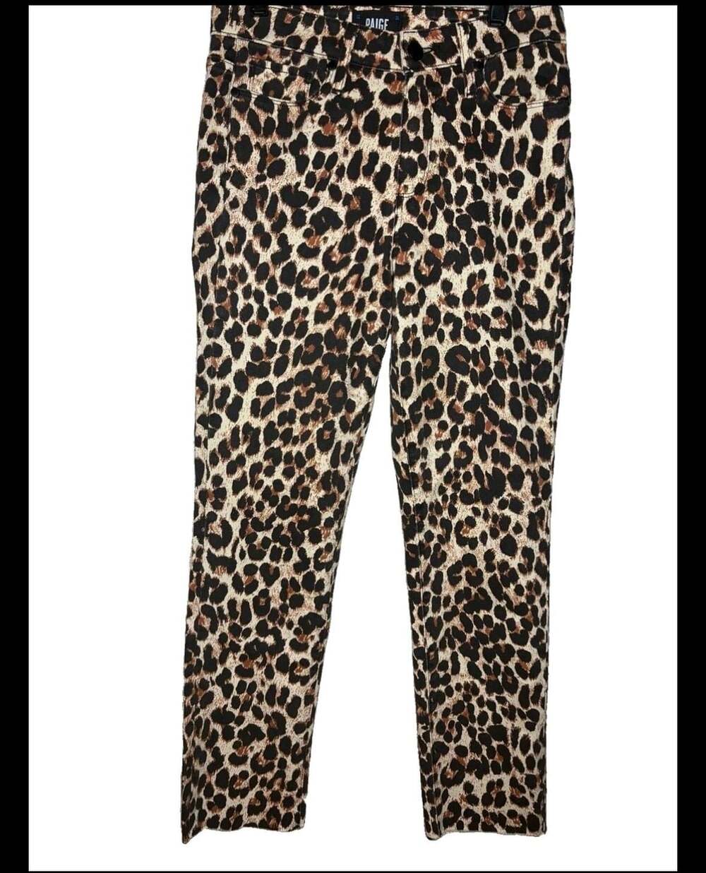 Paige Women's HOXTON Ankle Pants Sz 28 Cheetah Animal Print Stretch Casual trend